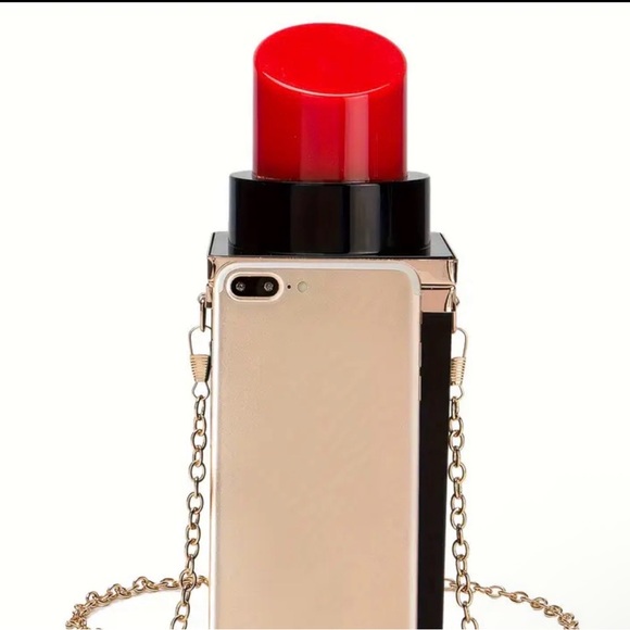 Chic Lipstick-Shaped Handbag in Red and Black NWT - Picture 5 of 9